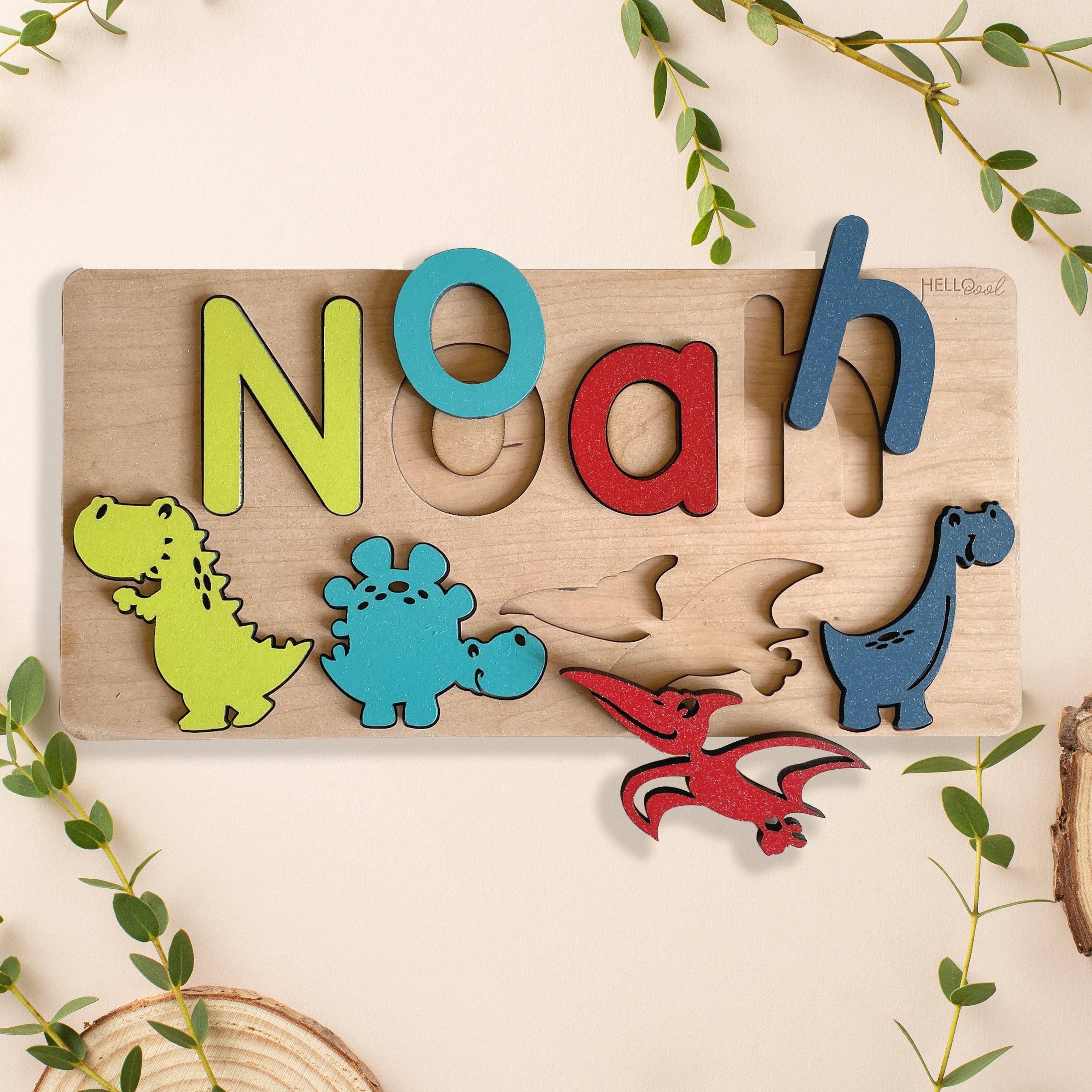Personalised DINO Name and Theme wooden Puzzle