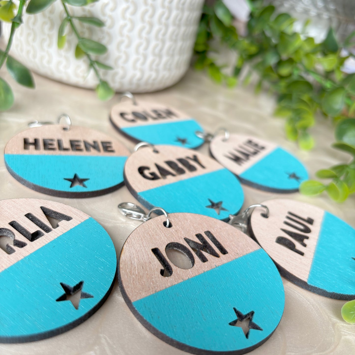 Dipped Wooden Bag Tags Personalized with any name