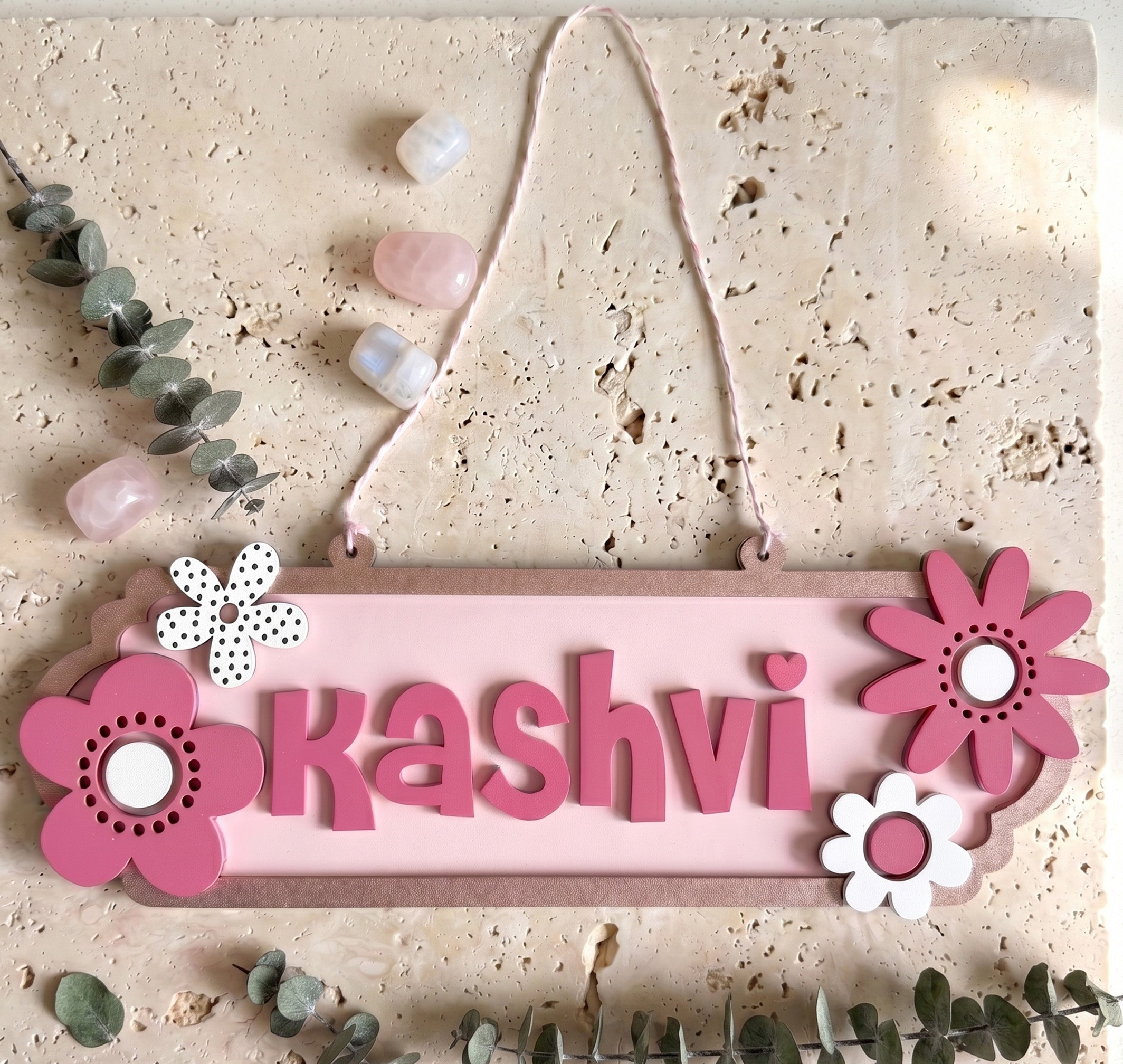 Flower themed personalised Door Hanger