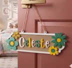 Flower themed personalised Door Hanger