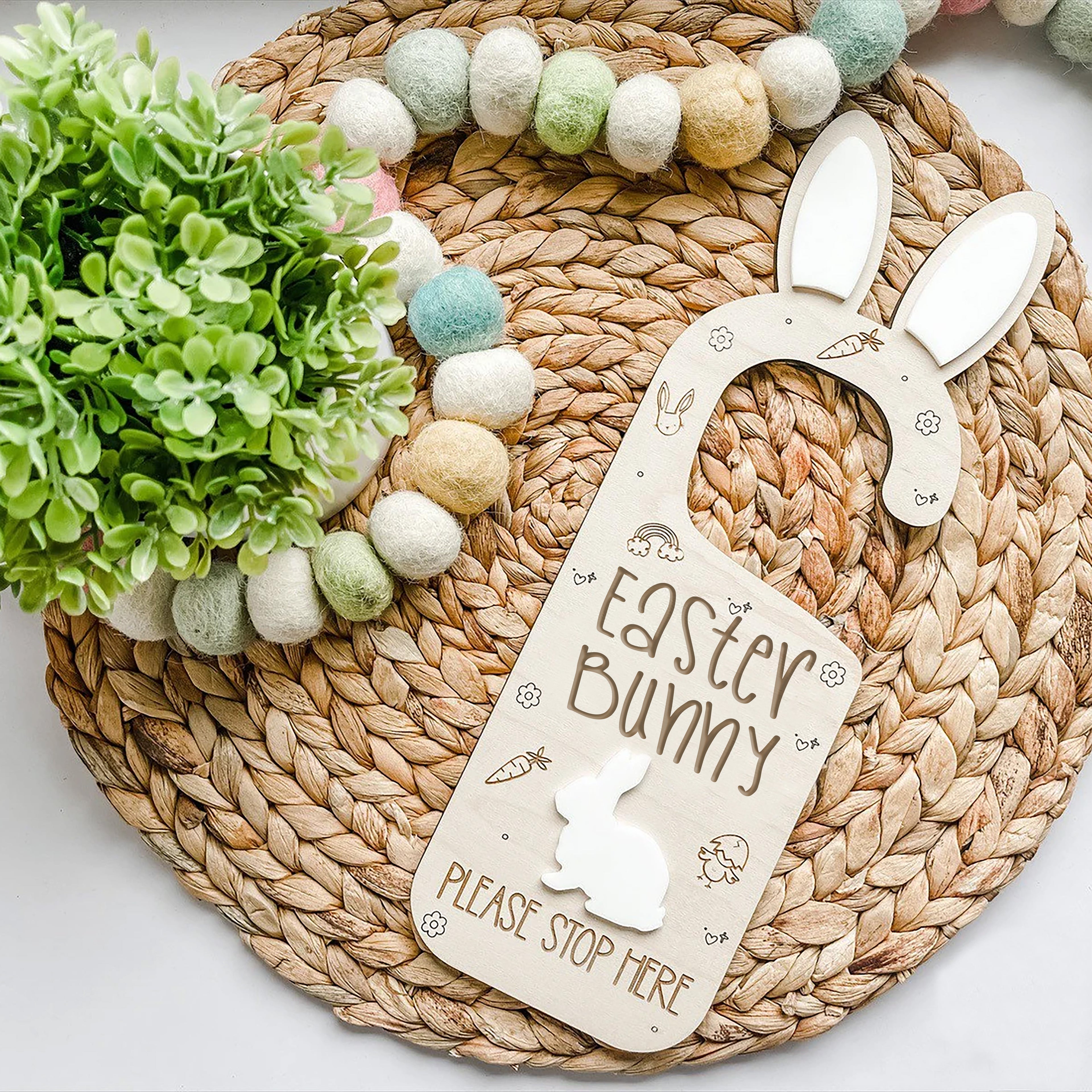Personalized Wooden Easter Door Hanger