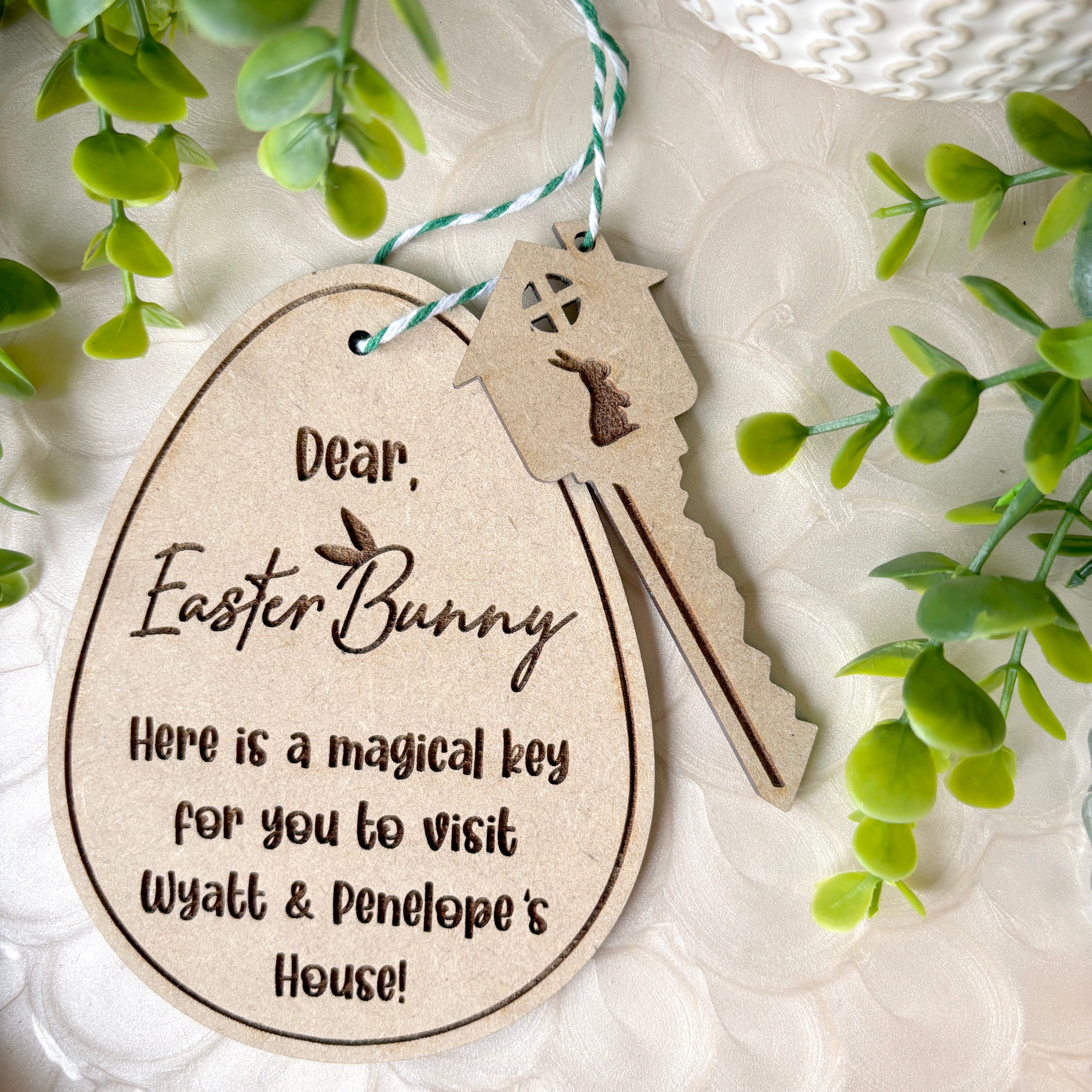 Easter Key Personalised Wooden Easter egg with key; Easter decor – Hello Cool Designs