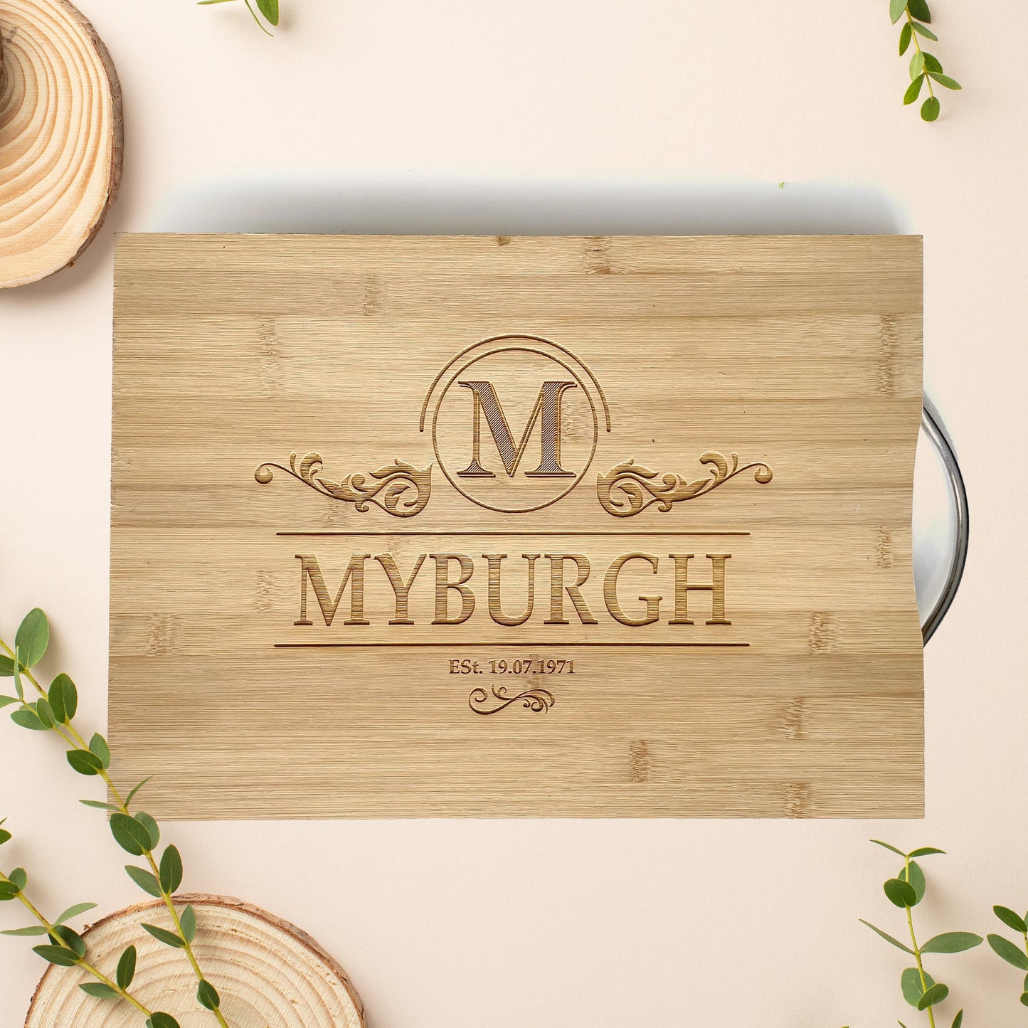 Personalized Egraved Family Emblem Cutting Board