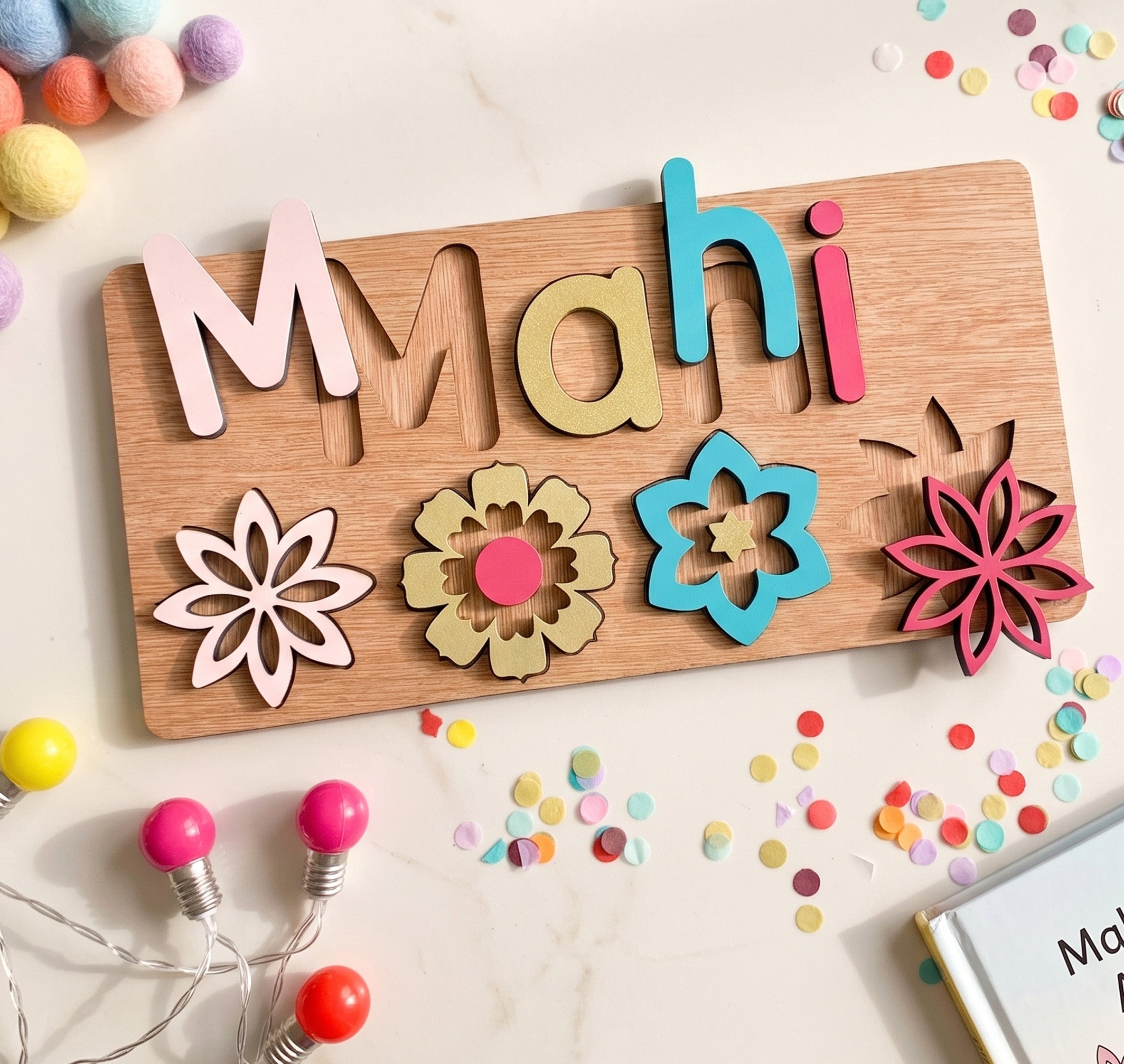 Personalized FLOWERS Name and Theme Puzzle