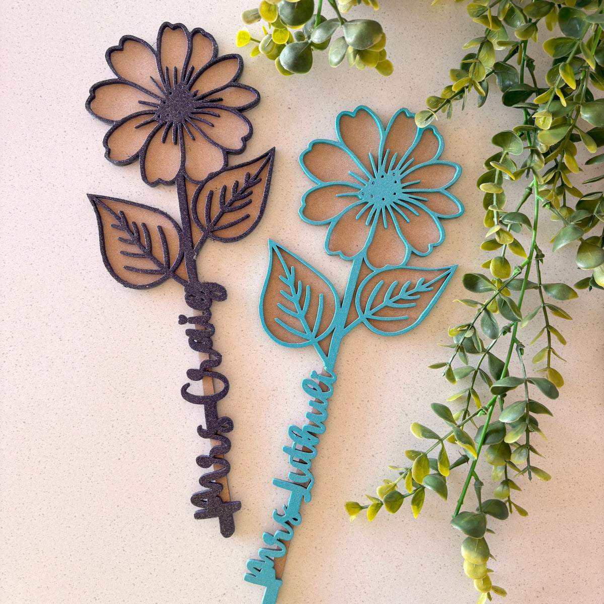 Personalised Wooden Flower Teacher Gift