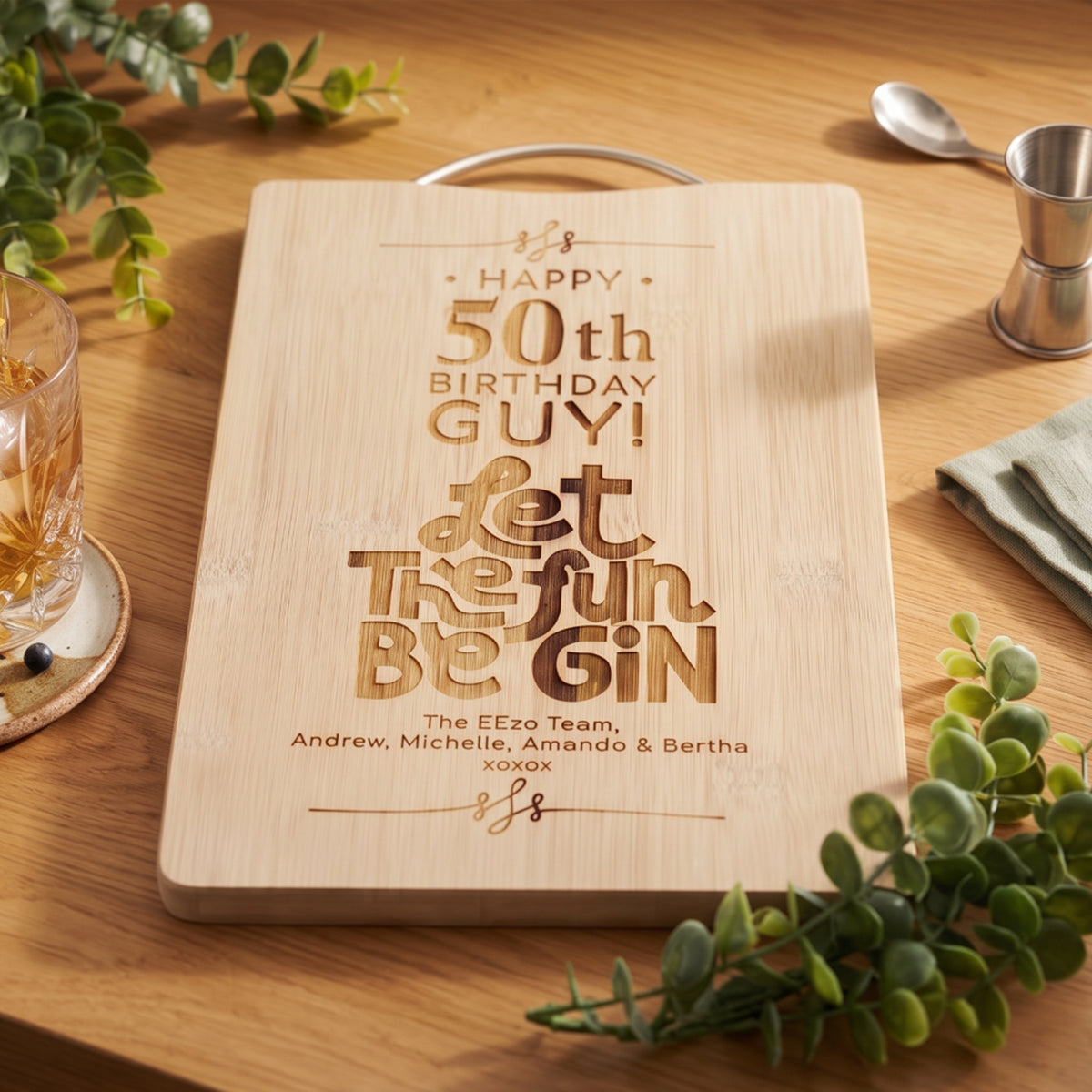 Personalised Engraved Gin Cutting Board
