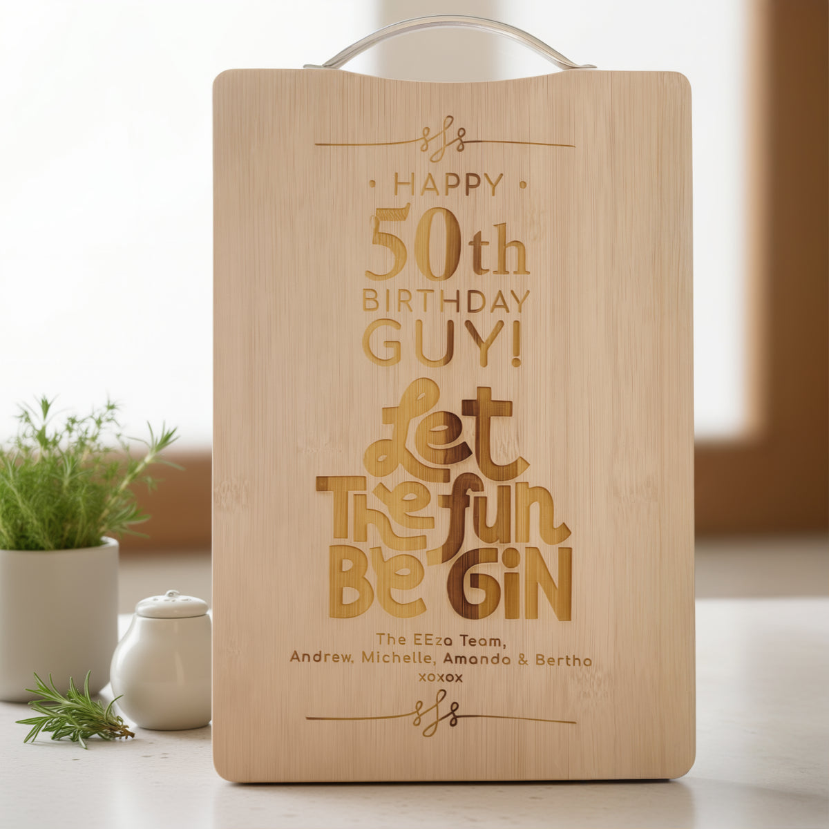 Personalised Engraved Gin Cutting Board