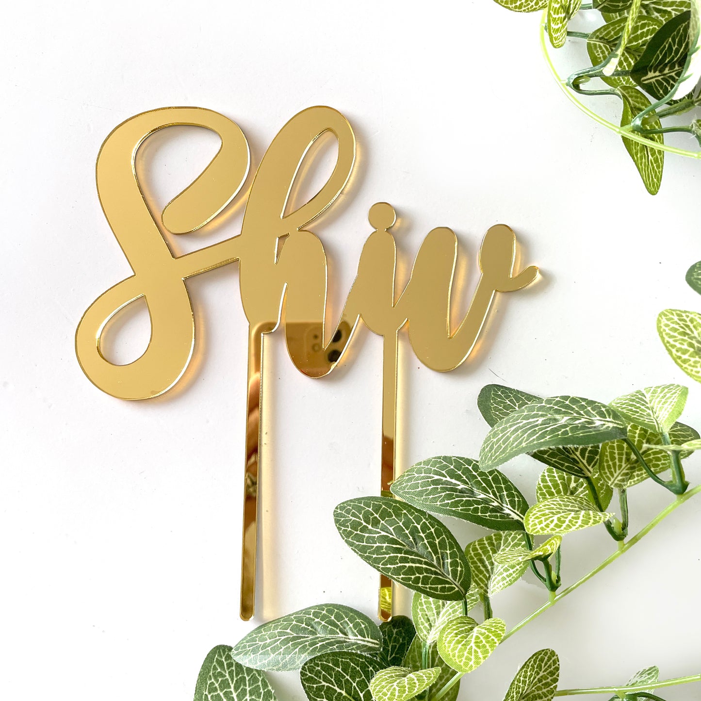 Gold Mirror personalised name topper