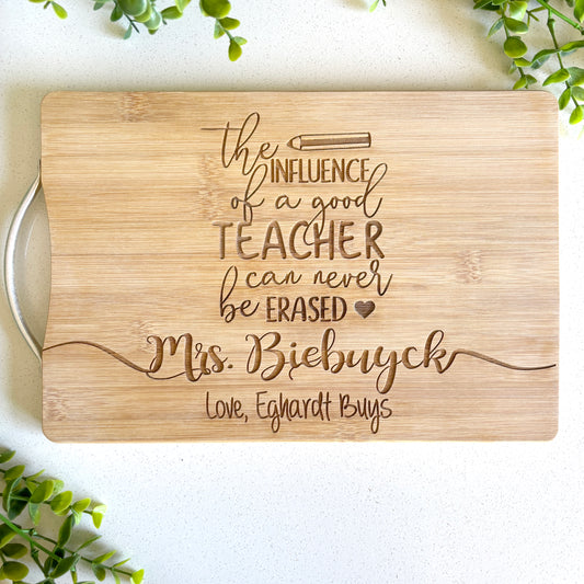 A great teacher personalised engraved cutting board