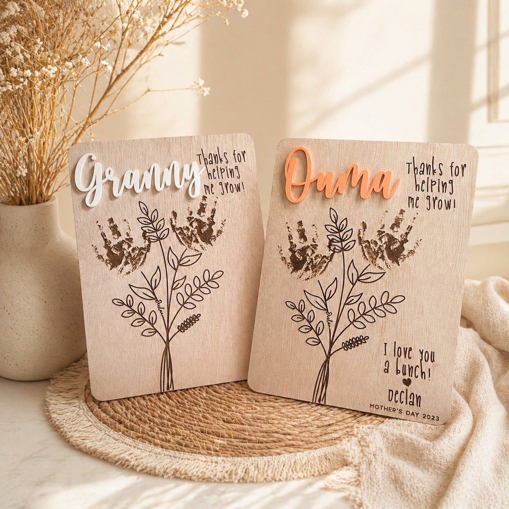 Personalized Mother’s Day Gifts, Custom flower engraved sign for Mom, Gran, Granny, Aunt
