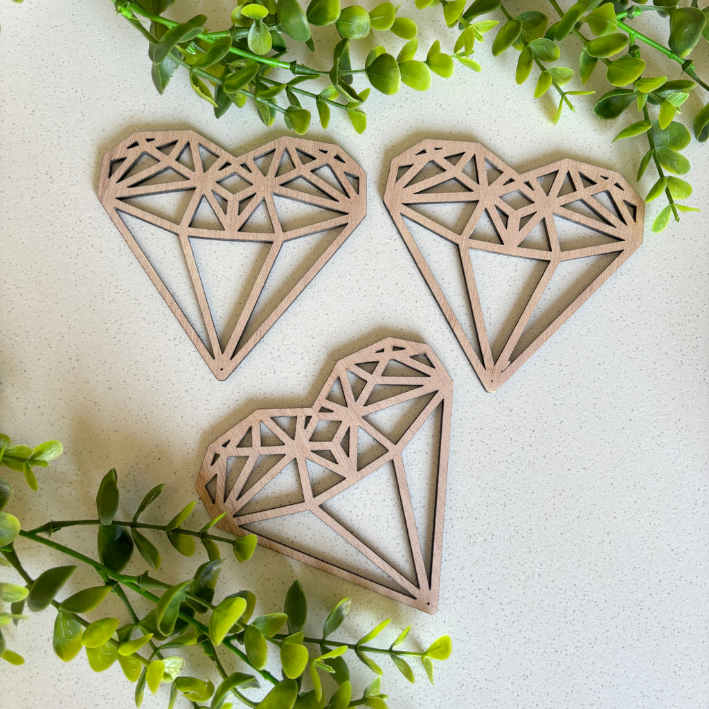 Lasercut Wooden Heart Coasters