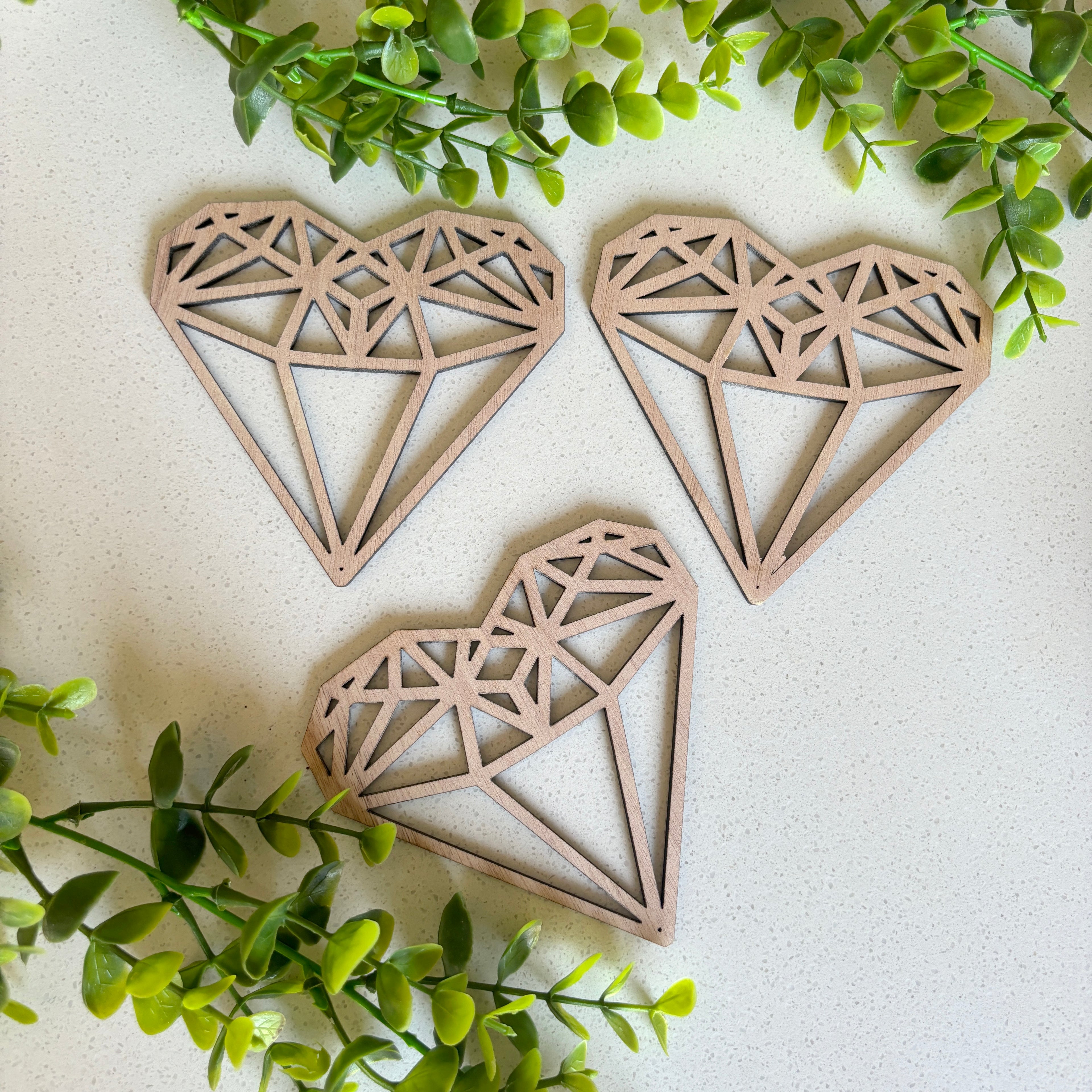 Lasercut Wooden Heart Coasters
