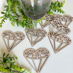 Lasercut Wooden Heart Coasters