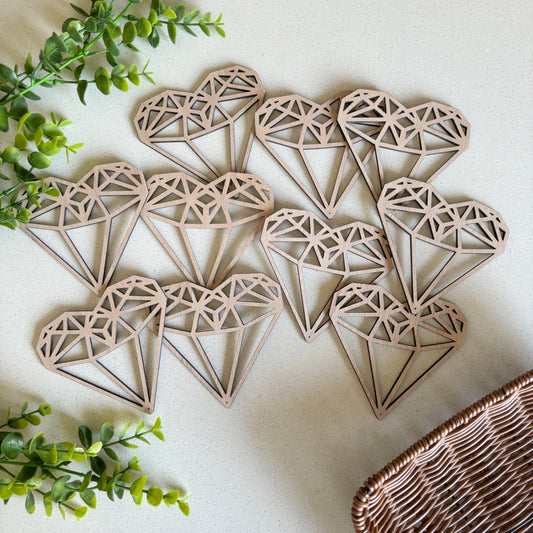 Lasercut Wooden Heart Coasters