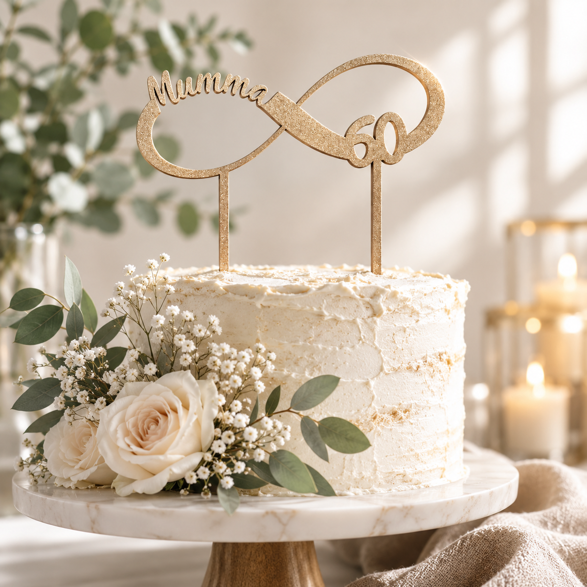 Personalised Infinity Cake Topper - Gold