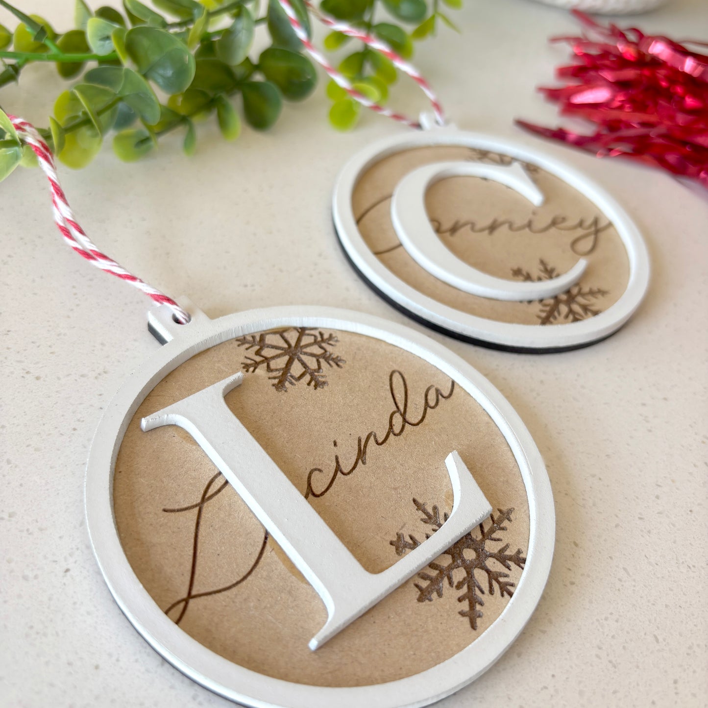 Personalized Wooden Christmas Letter Decoration With Any Name Engraved