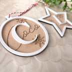 Star-Shaped Personalized Wooden Christmas Decoration With Any Personalized Initial