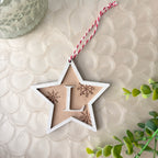 Star-Shaped Personalized Wooden Christmas Decoration With Any Personalized Initial