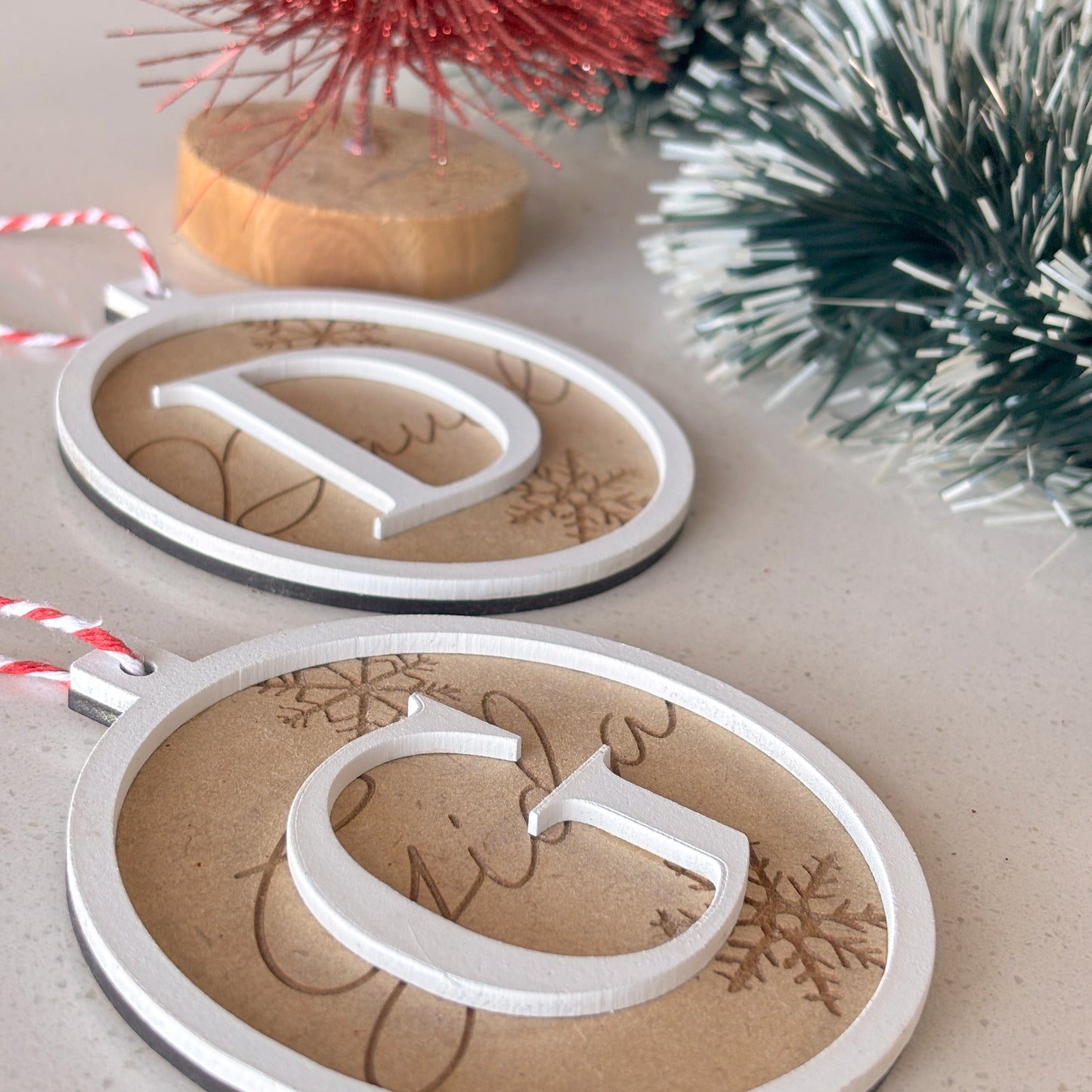 Personalized Wooden Christmas Letter Decoration With Any Name Engraved