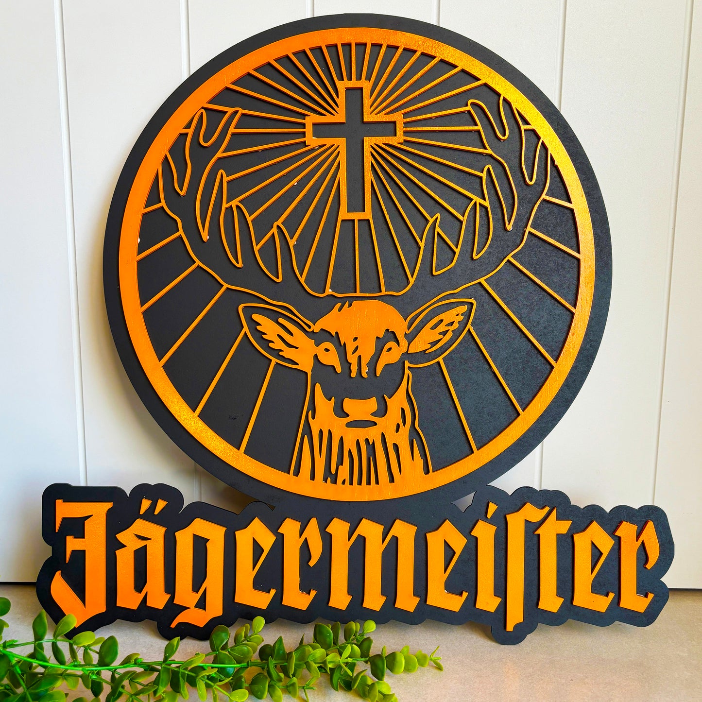 Wooden Laser Cut Jägermeister Bar Sign