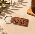 Personalized Leather Dad Keyring; Fathers Day Gifts
