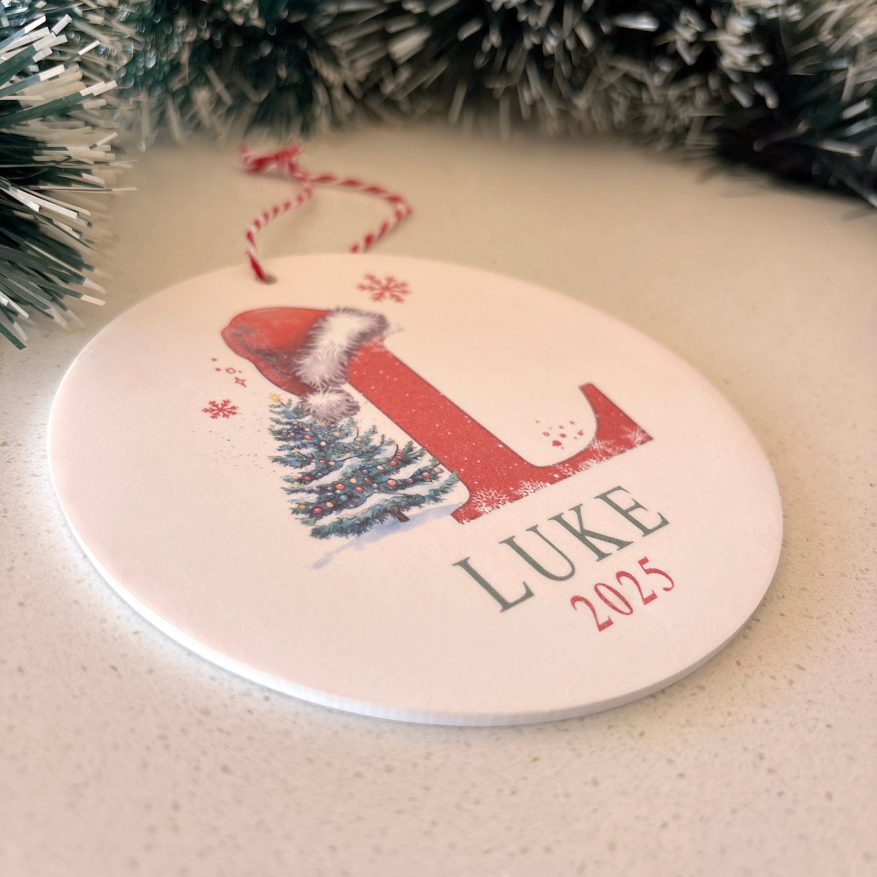 Personalised Christmas Acrylic Decoration With Any Letter And Name