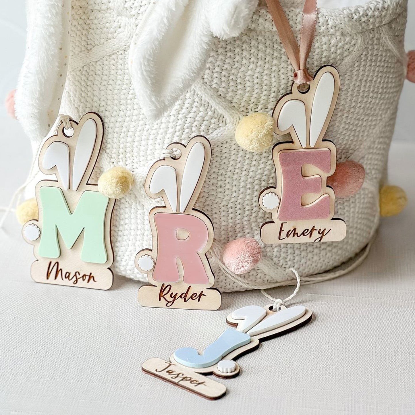 Personalised Easter Bunny Letter Name Tag