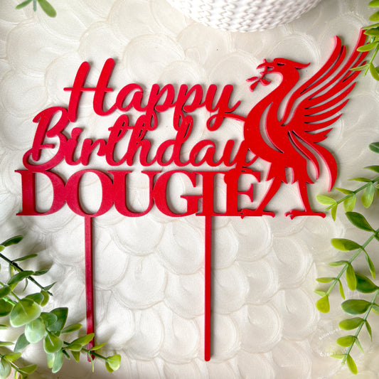 Personalized Liverpool cake topper