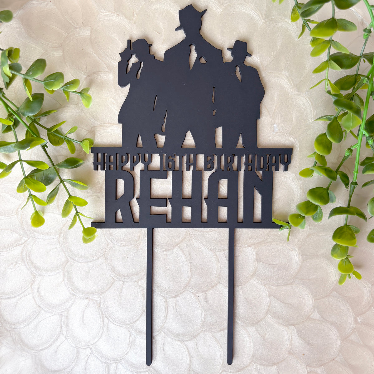 Mafia themed Personalised Birthday Cake Topper