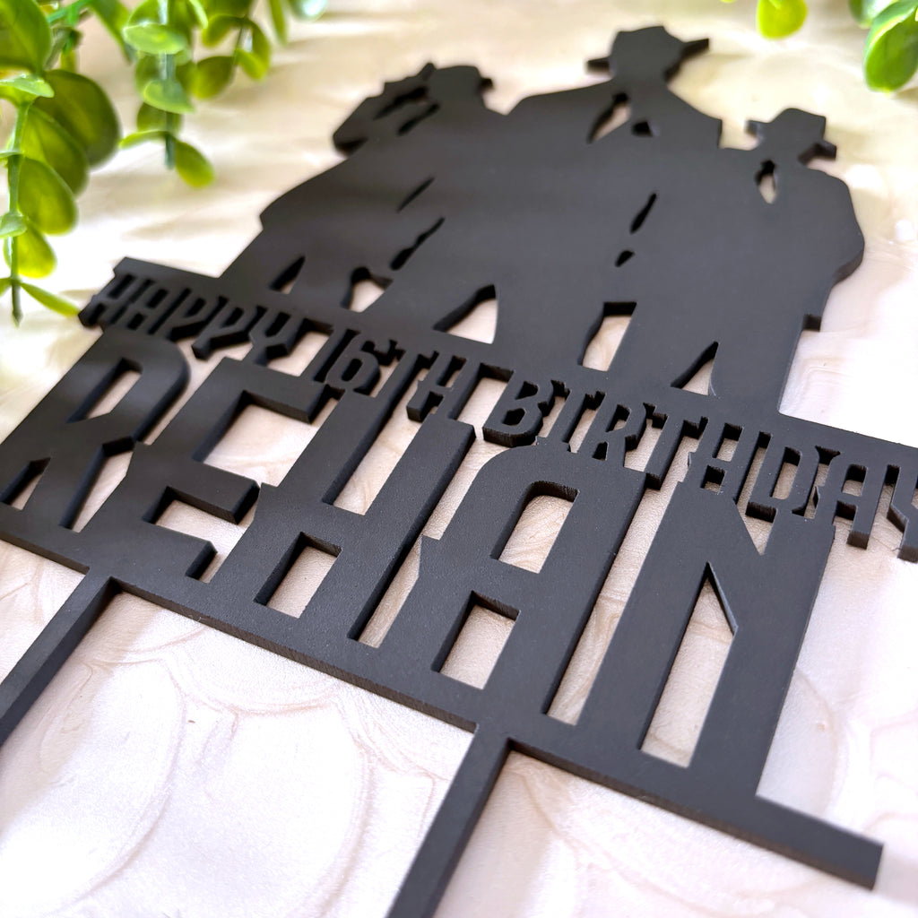 Mafia themed Personalised Birthday Cake Topper