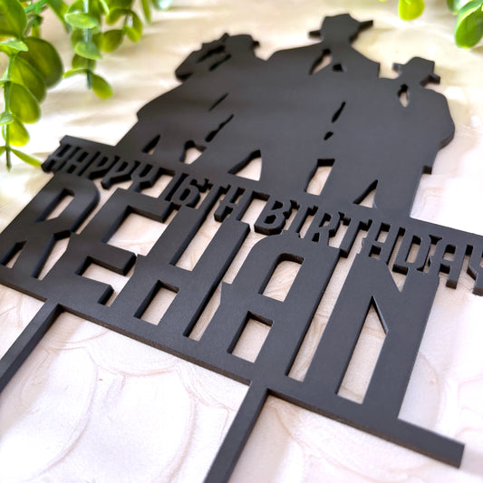 Mafia themed Personalised Birthday Cake topper