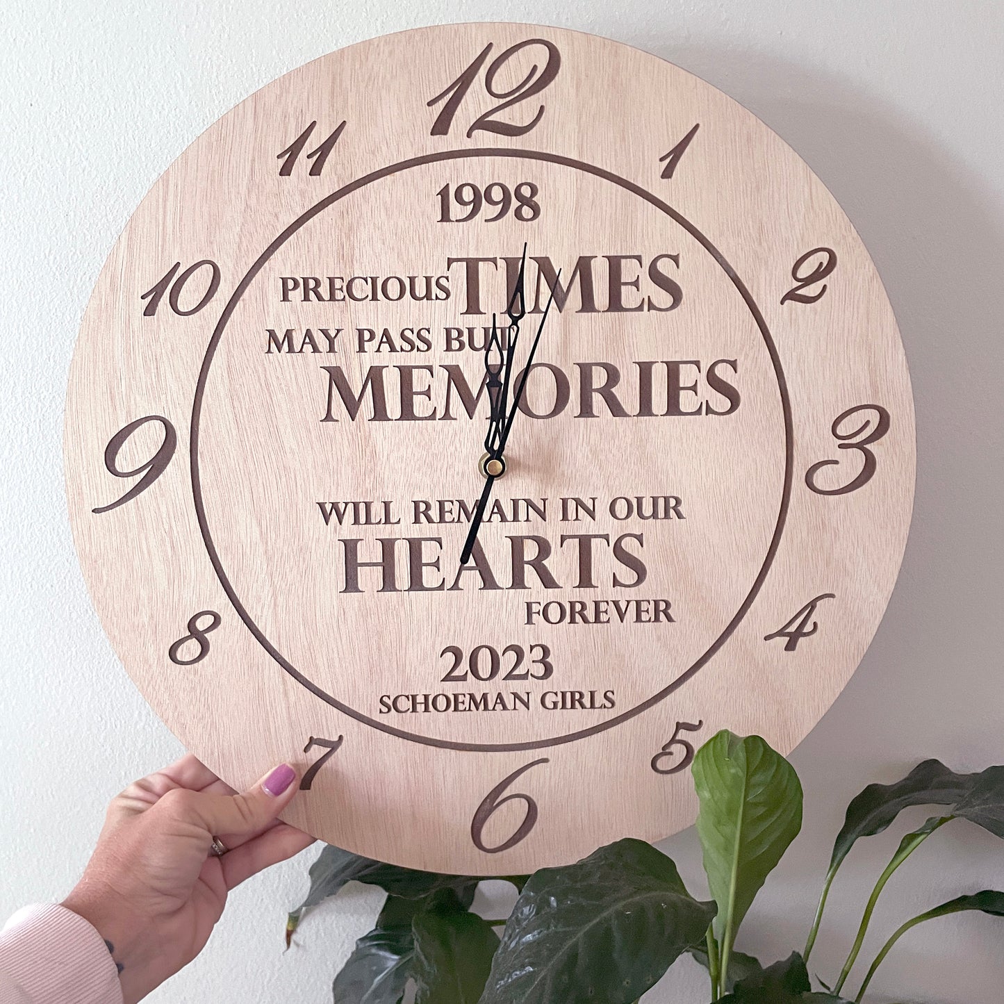 Memories Engraved Personalised Clock