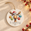 Personalised Family Christmas Acrylic Bauble – Reindeer Design