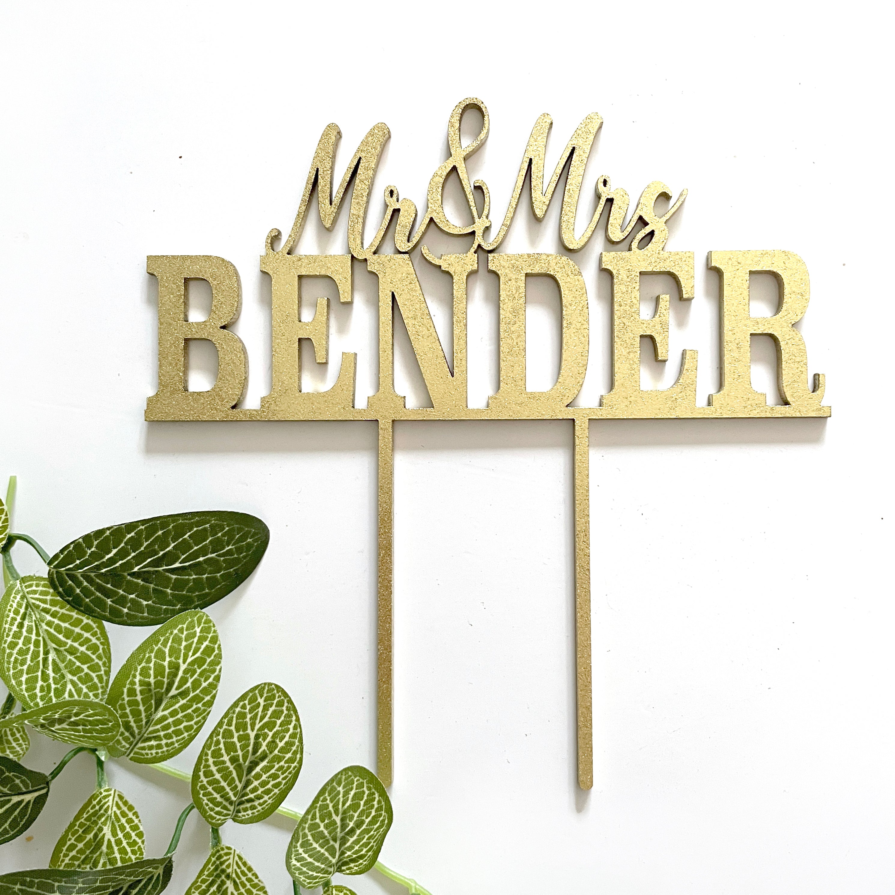 Mr & Mrs Personalized Cake Topper
