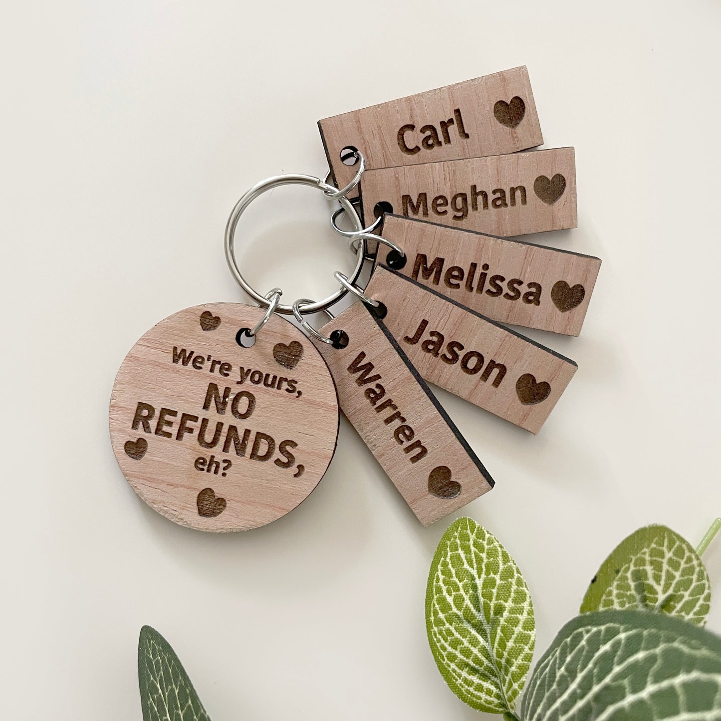 Personalised Engraved Keyring with Name Tags
