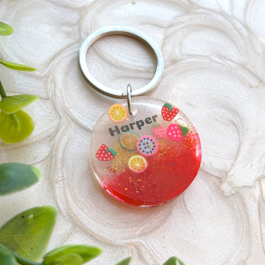 Personalized Resin Name Keyring  (Comes in different colours)