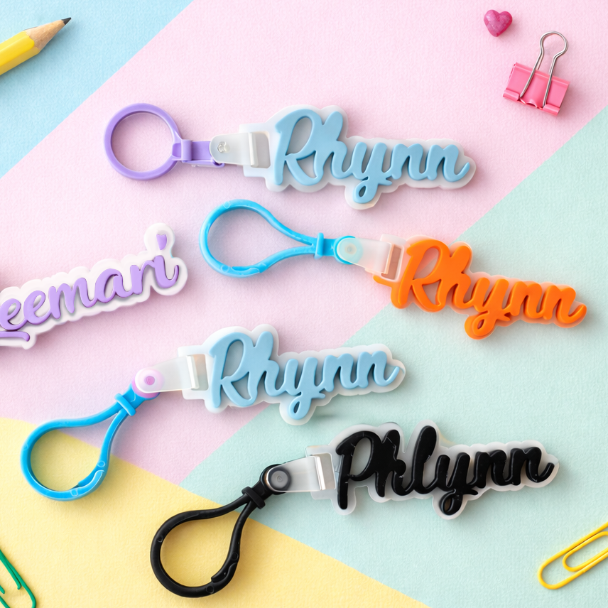 Personalised Acrylic School Bag Tag