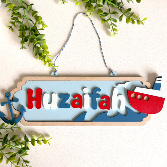 Nautical themed personalised Door Hanger