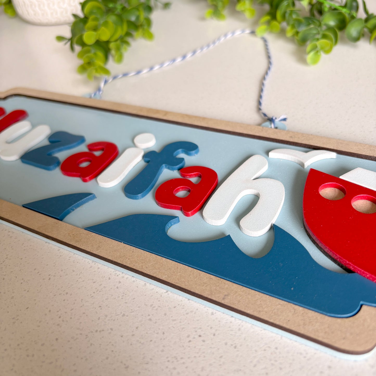 Nautical themed personalised Door Hanger