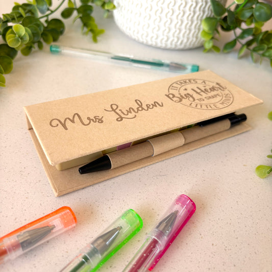 Teacher Appreciation Gift, Personalized Memo Set