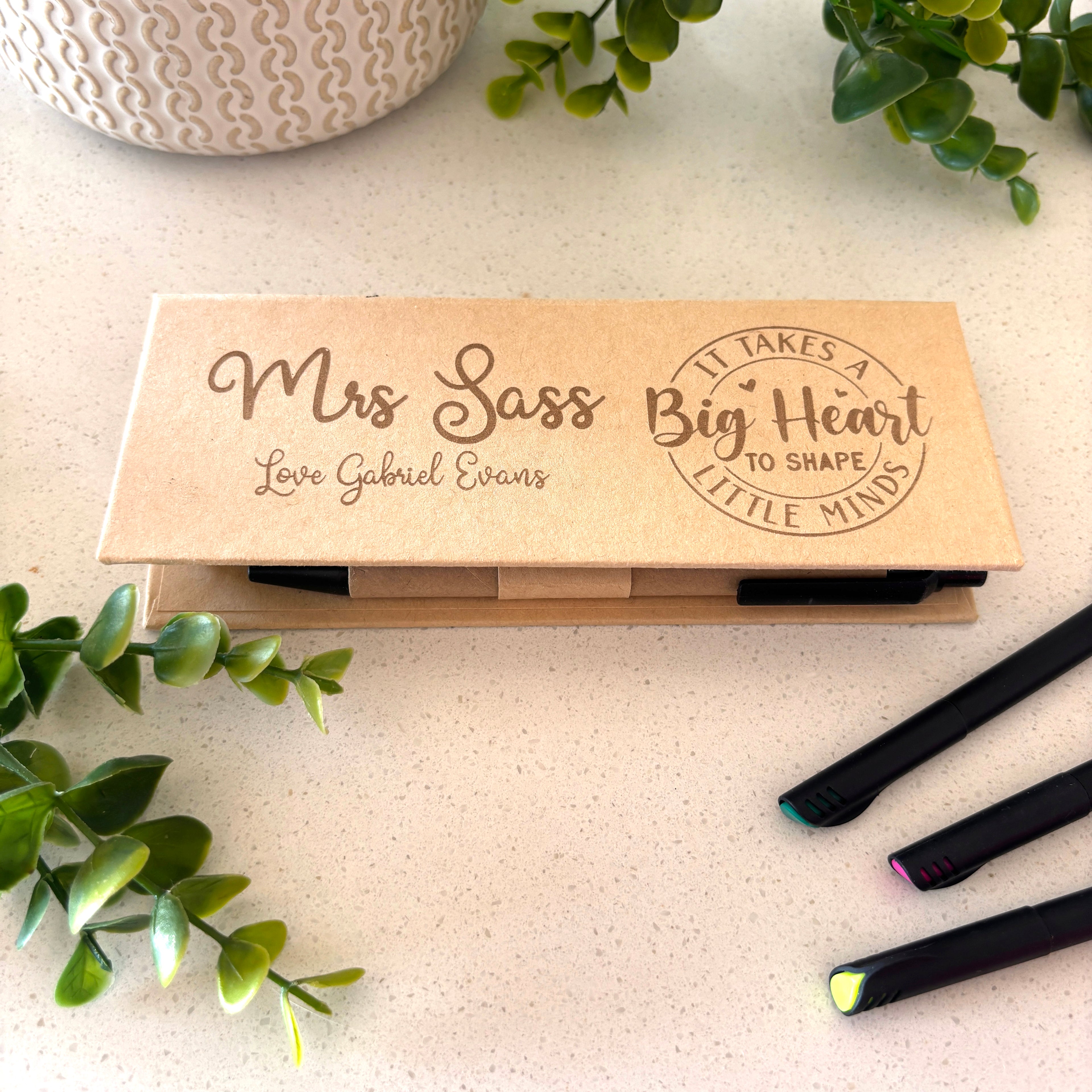 Teacher Appreciation Gift, Personalized Memo Set