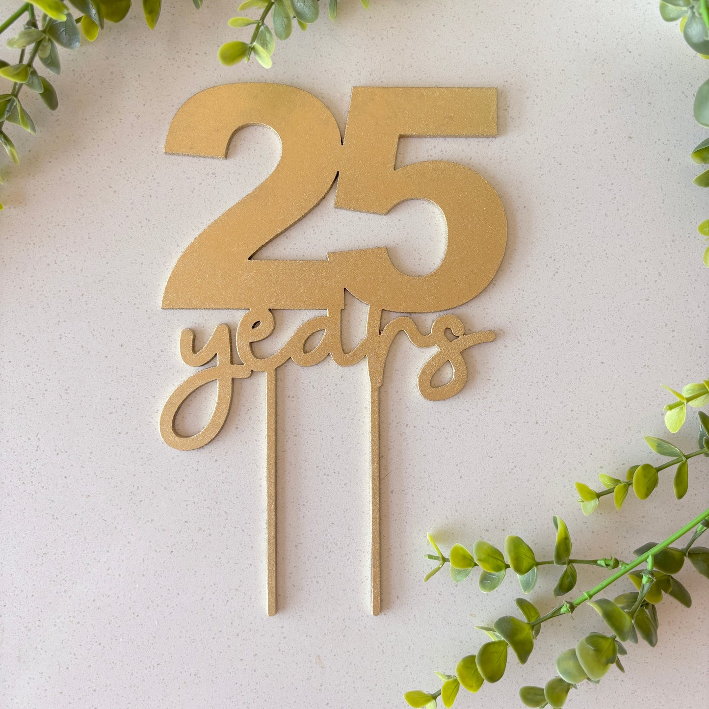 Personalized Wooden Cake Topper – Any Number with the word “Years”