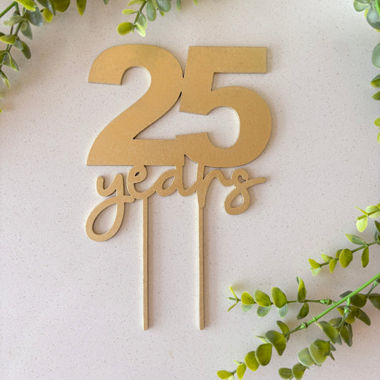 Personalized Wooden Cake Topper – Any Number with the word “Years”
