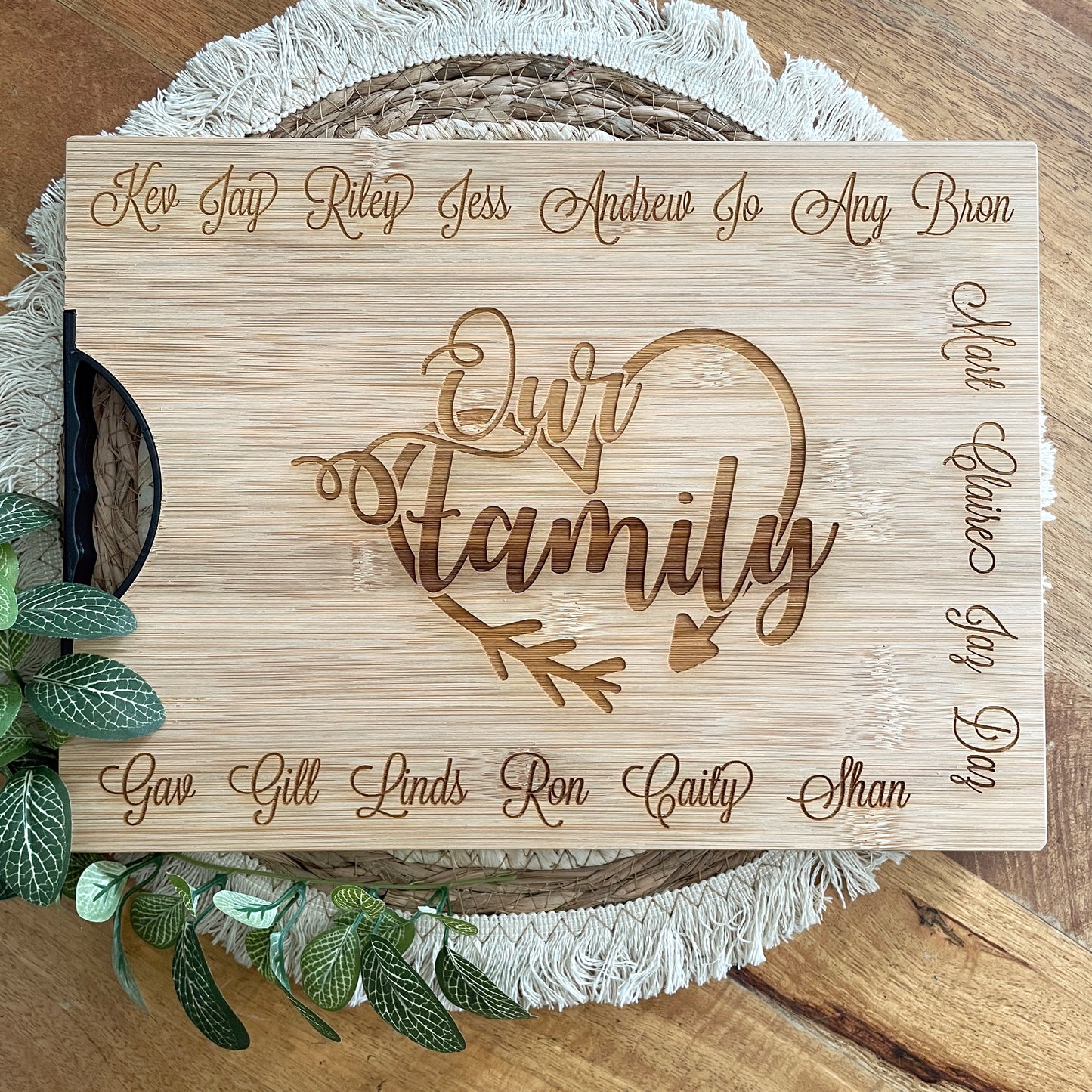 Personalised Engraved Our Family Board Cutting Board
