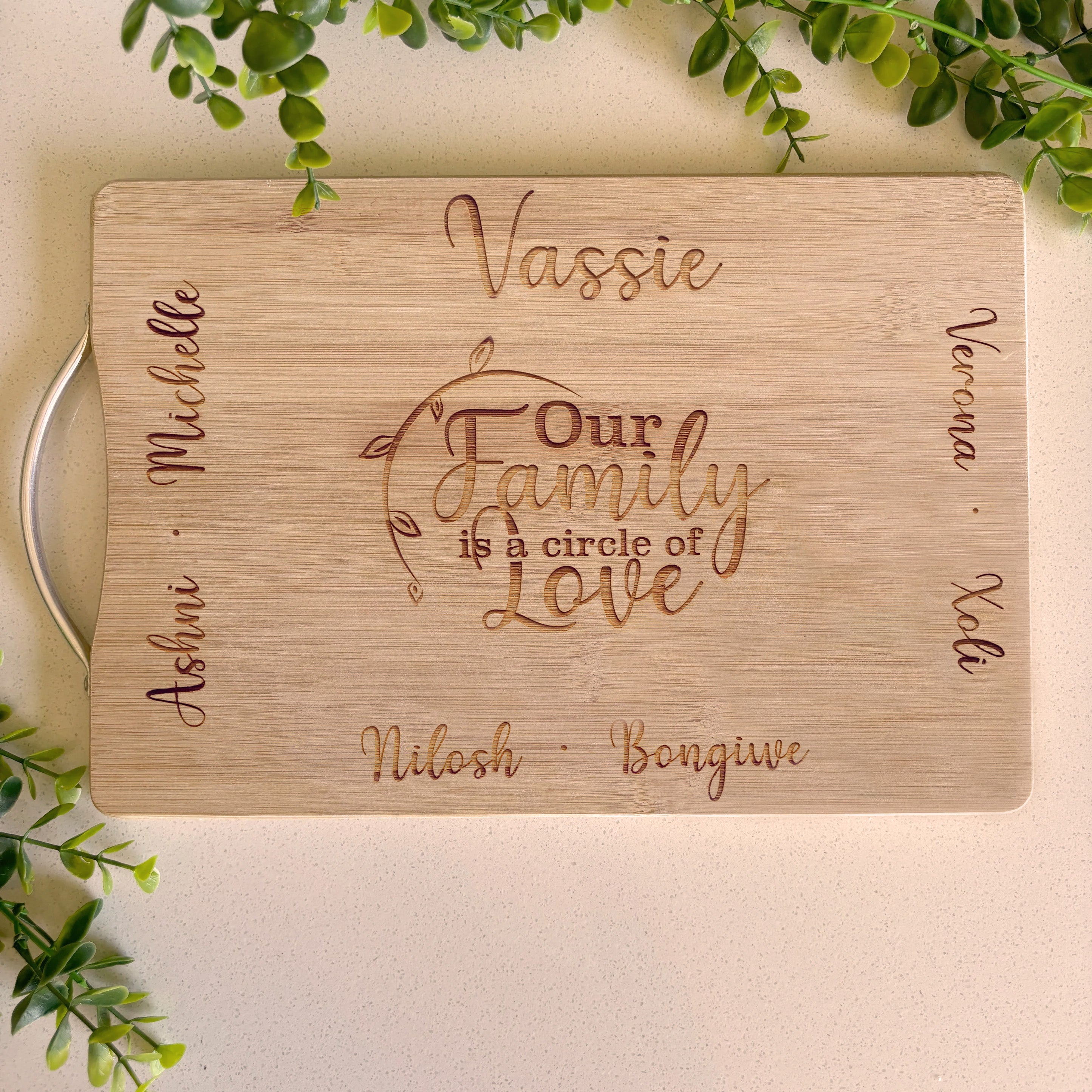 Personalized Family engraved cutting board