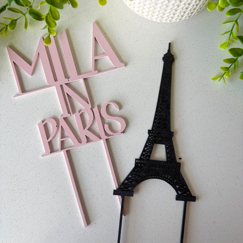 Personalized Paris Cake Topper