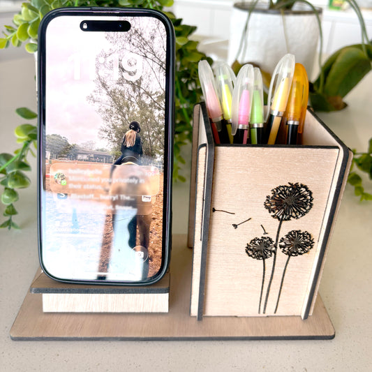 Personalized Wooden Teacher Pencil and phone Holder, Teacher Appreciation Gifts