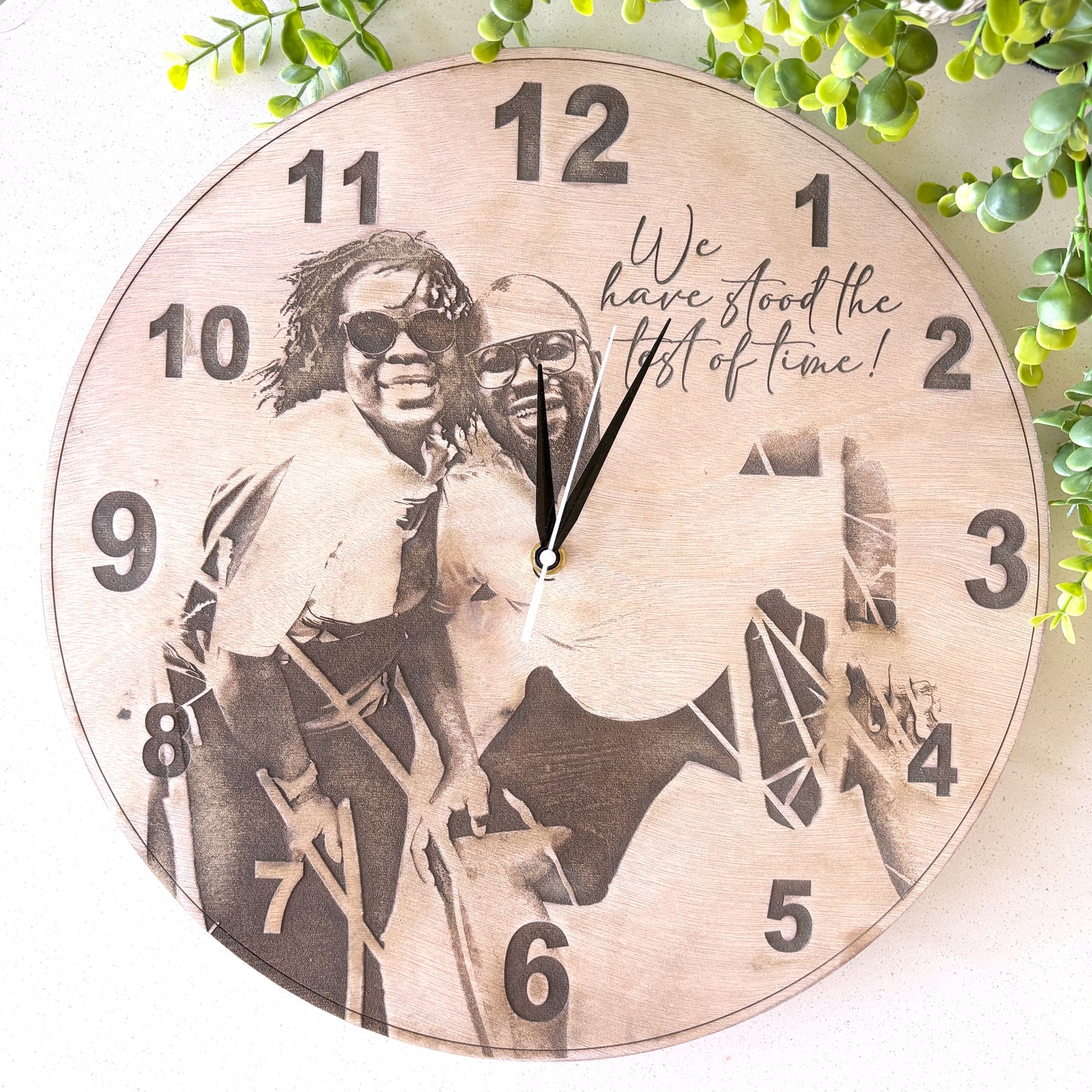 Personalised photo engraved clock
