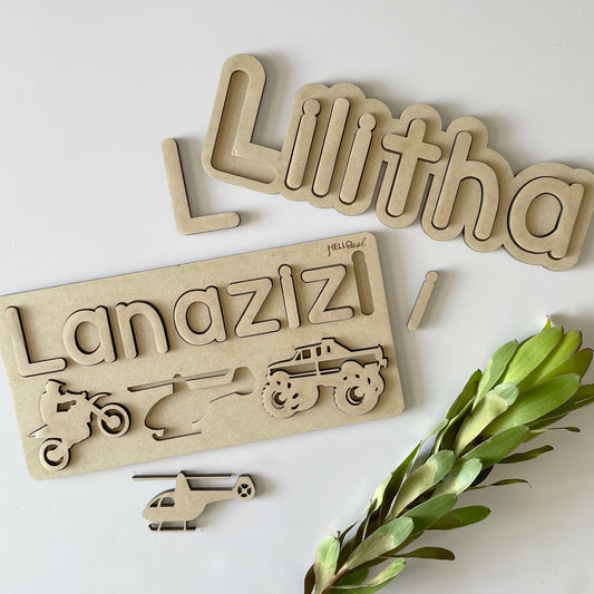 Personalised Name Puzzle - Natural Wood
