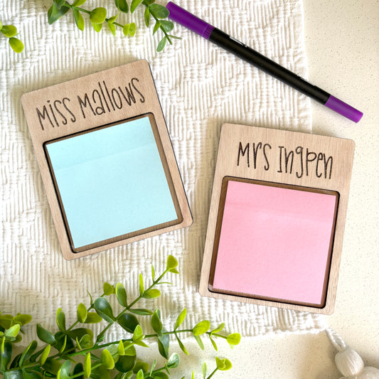 Teacher Appreciation Gift, Post-it Note Holder with post it pad